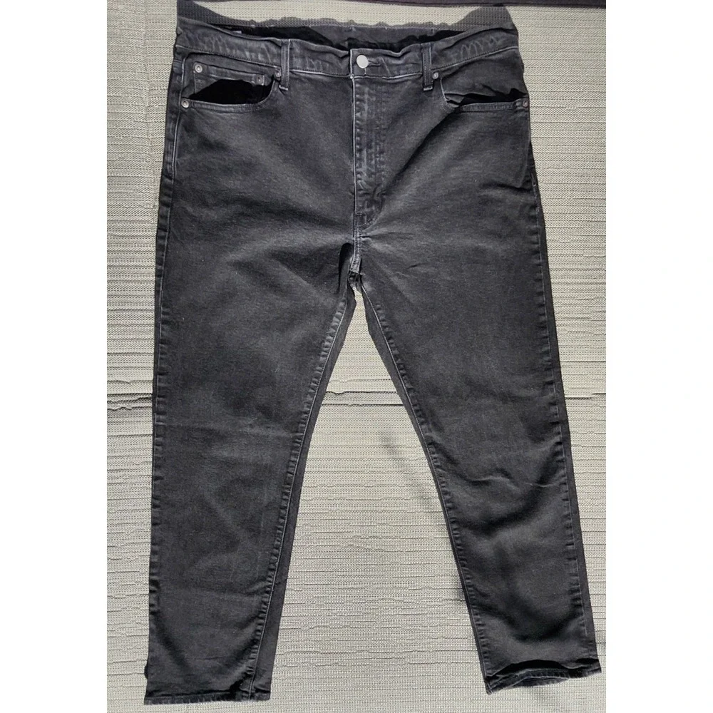 Levis 502 Premium Black Denim Jeans - Mens 40x32